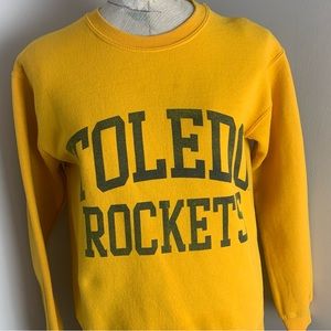 Vintage University of Toledo Rockets Yellow Black Sweatshirt MV Sport Small